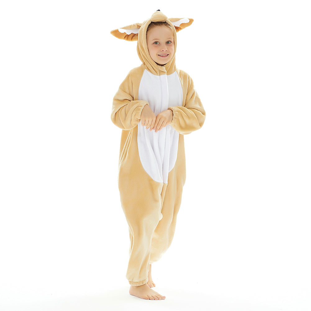 OLAOLA Kids Fennec Fox Animal Onesie Plush Soft Flannel Warm Home Pajamas One-Piece Sleepwear