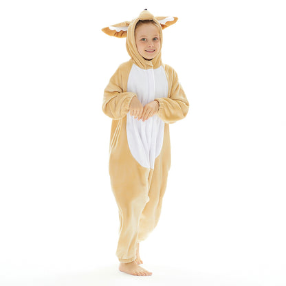 OLAOLA Kids Fennec Fox Animal Onesie Plush Soft Flannel Warm Home Pajamas One-Piece Sleepwear