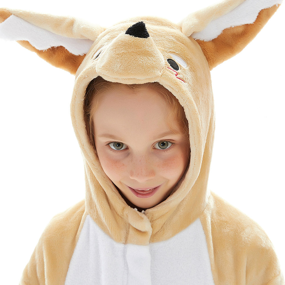 OLAOLA Kids Fennec Fox Animal Onesie Plush Soft Flannel Warm Home Pajamas One-Piece Sleepwear