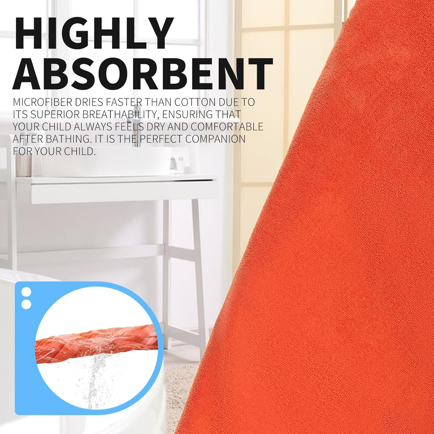 OLAOLA Kids Fox Hooded Beach Towels Soft Absorbent Swim Pool Towels Poncho Animal Onesie