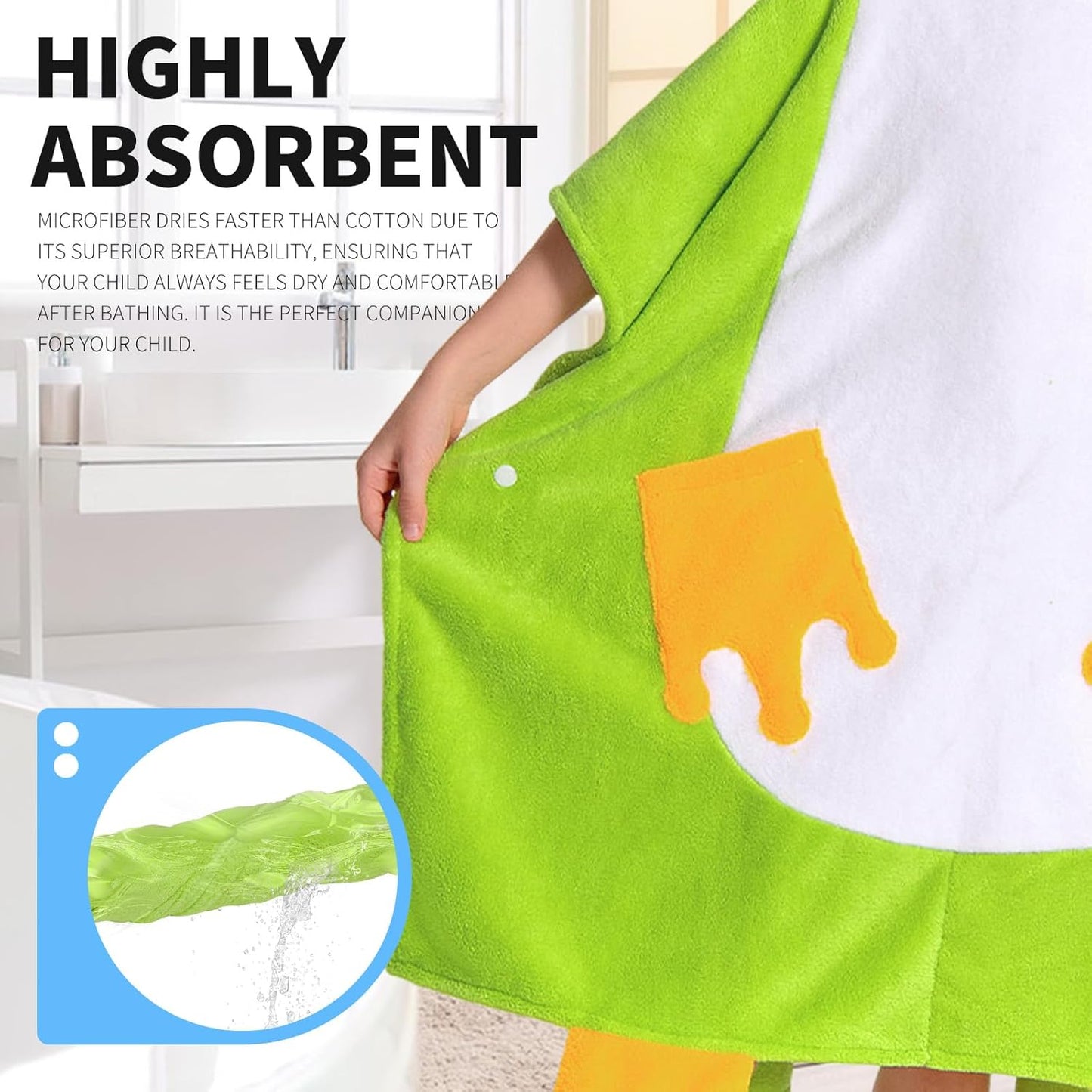 OLAOLA Kids Frog Animal Beach Bath Towels Blanket Plush Soft Coral Fleece Homewear Swim Robe