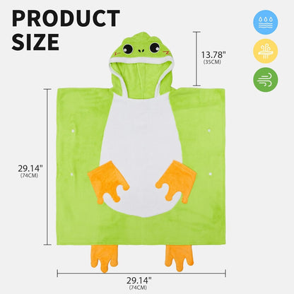 OLAOLA Kids Frog Animal Beach Bath Towels Blanket Plush Soft Coral Fleece Homewear Swim Robe