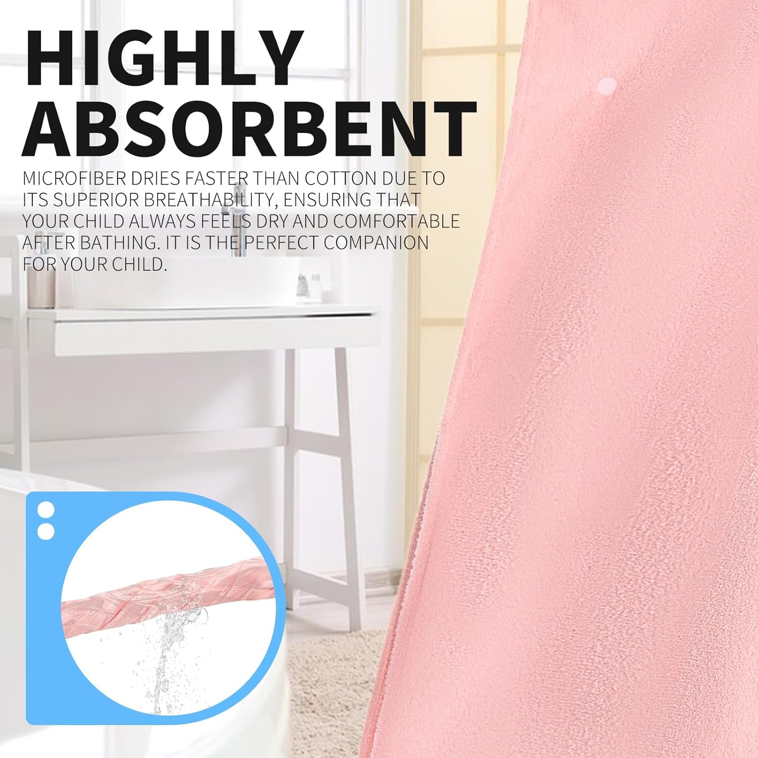 OLAOLA Kids Pink Rabbit Animal Beach Towels Bathrobe Blanket Plush Soft Coral Fleece Homewear Swim Robe