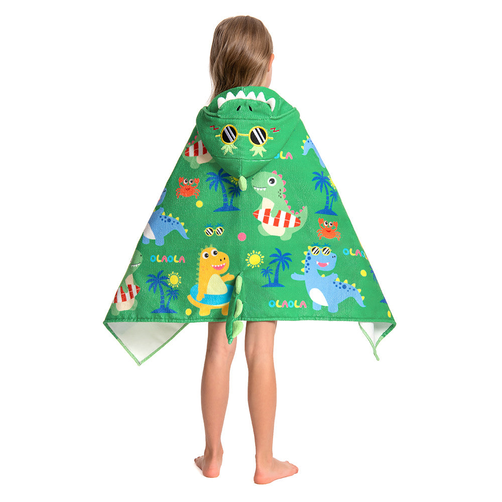 OLAOLA Kids Printed Beach Dinosaur Animal Beach Towels Blanket Plush Soft Absorbent Microfibre Outdoor Homewear
