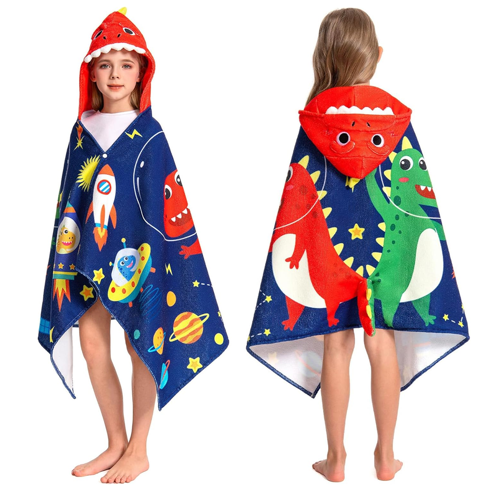 OLAOLA Kids Printed Space Dinosaur Animal Beach Towels Blanket Plush Soft Absorbent Microfibre Outdoor Homewear