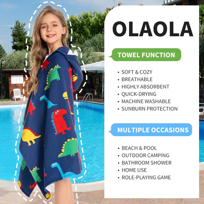OLAOLA Kids Printed Space Dinosaur Animal Beach Towels Blanket Plush Soft Absorbent Microfibre Outdoor Homewear