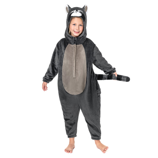 OLAOLA Kids Raccoon Animal Onesie Plush Soft Flannel Warm Home Pajamas One-Piece Sleepwear