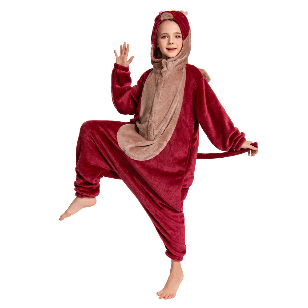 OLAOLA Kids Red Dragon Animal Onesie Plush Soft Flannel Warm Home Pajamas One-Piece Sleepwear