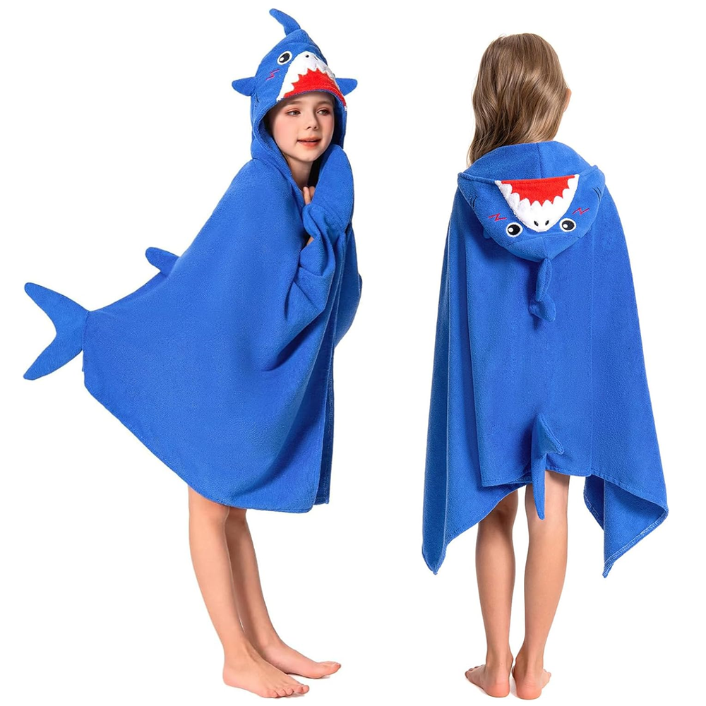 OLAOLA Kids Shark Animal Beach Towels Blanket Plush Soft Absorbent Microfibre Outdoor Homewear