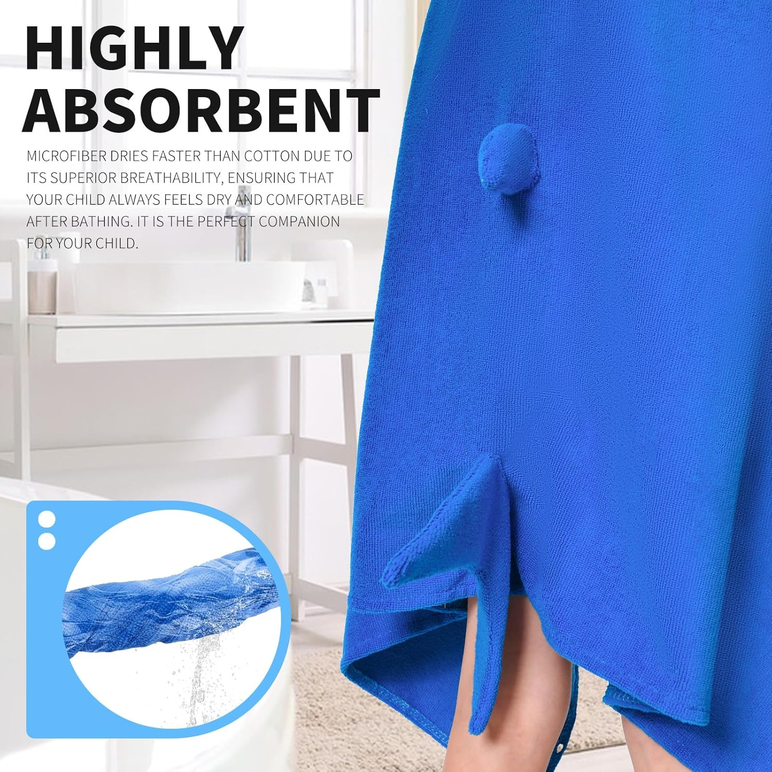 OLAOLA Kids Shark Animal Beach Towels Blanket Plush Soft Absorbent Microfibre Outdoor Homewear