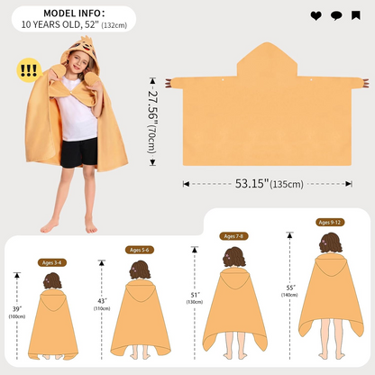 OLAOLA Kids Sloth Hooded Beach Towels Soft Absorbent Swim Pool Towels Poncho Animal Onesie