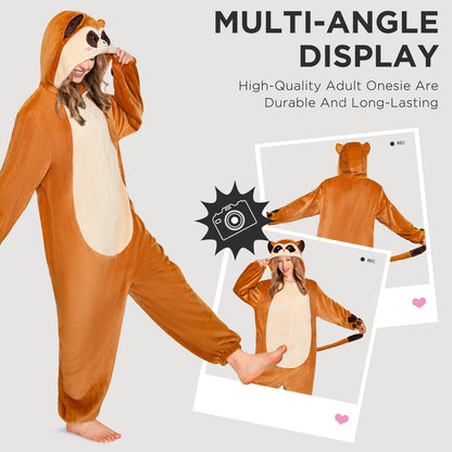 OLAOLA Meerkat Pajamas Animals Onesie Plush Warm Home One Piece For Adult Unisex Halloween Costume