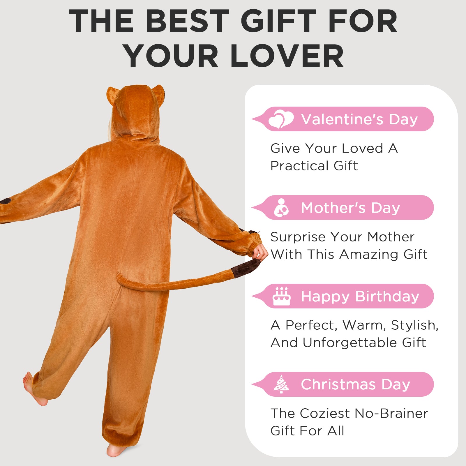 OLAOLA Meerkat Pajamas Animals Onesie Plush Warm Home One Piece For Adult Unisex Halloween Costume