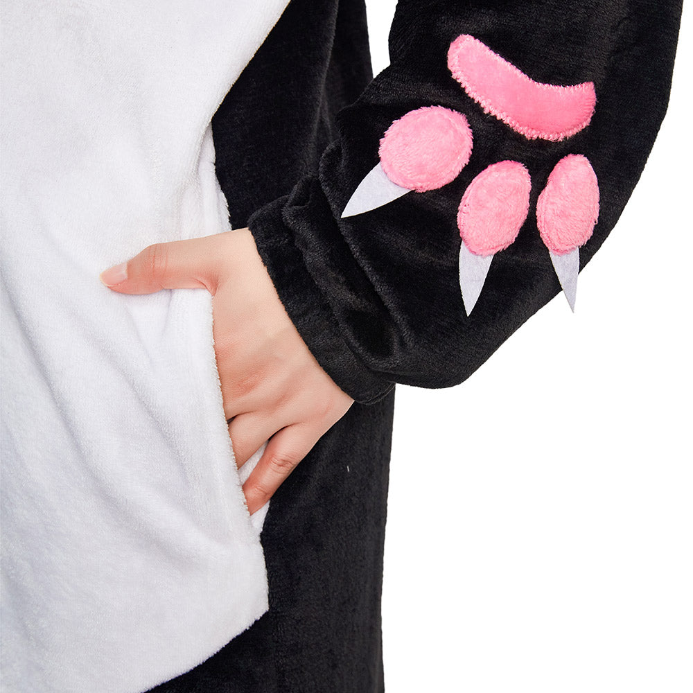 OLAOLA Panda Animal Hoodie Pajamas With Pockets Unisex Adult Flannel Animals Onesie Sleepwear Halloween Cosplay Costume