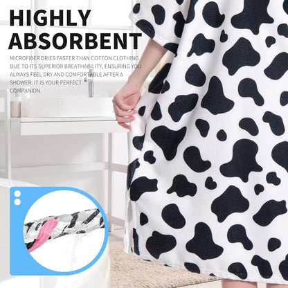 OLAOLA Pink Cow Surf Poncho Changing Towel Swim Robe Animal Onesie Beach Towels Blanket Soft Quick Dry Cover Up Outdoor