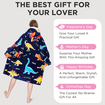 OLAOLA Printed Colorful Dinosaur Luminous Glow In The Dark Wearable Hoodie Animals Onesie Oversized Soft Homwear For Adult