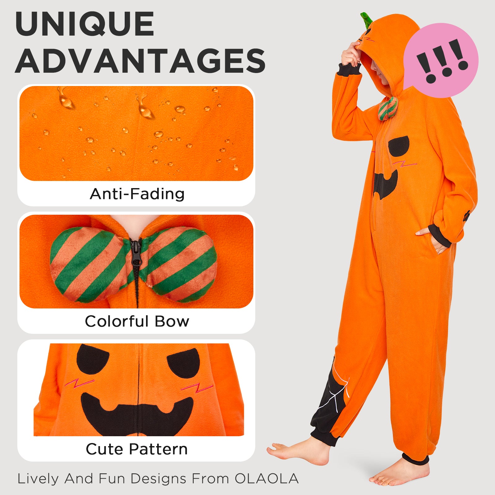 OLAOLA Pumpkin Flannel Pajamas Plush Food Onesie Adult Soft Sleepwear Christmas Carnival Party Suit