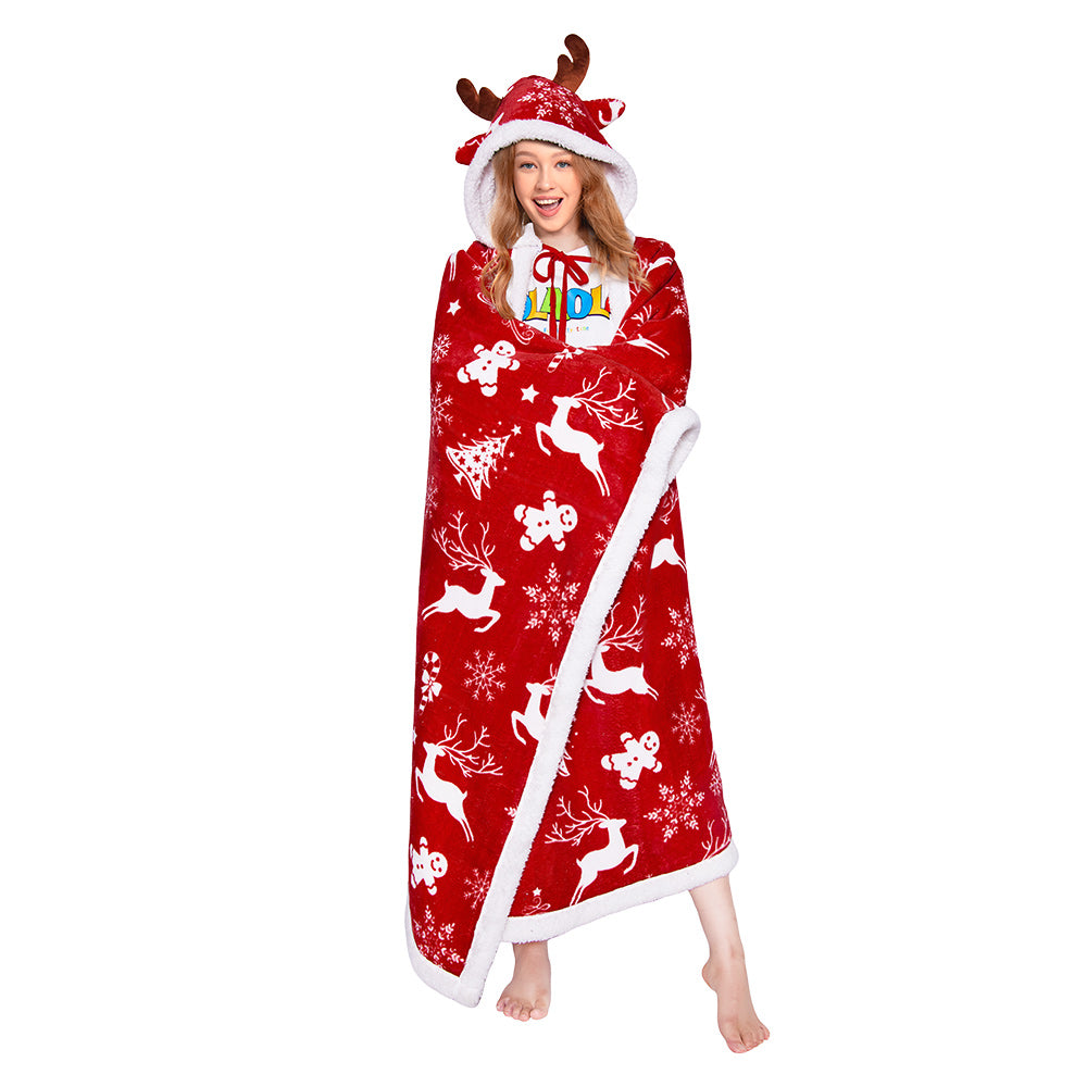 OLAOLA Red Christmas Flannel Blanket Original Design Warm Fuzzy Soft Bed Couch Sofa Throw Blanket Home Decoration