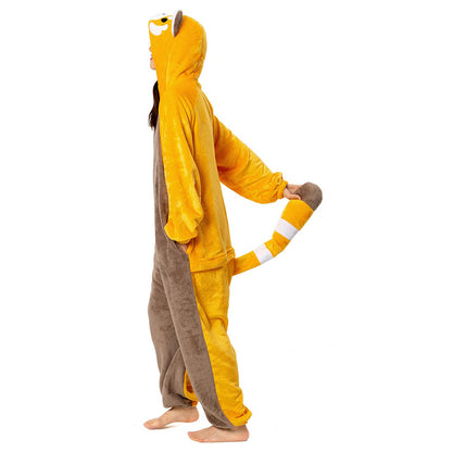 OLAOLA Red Panda Onesie Pajamas for Adults Unisex Plush Animal One-Piece Sleepwear Warm Cozy Costume Home Loungewear