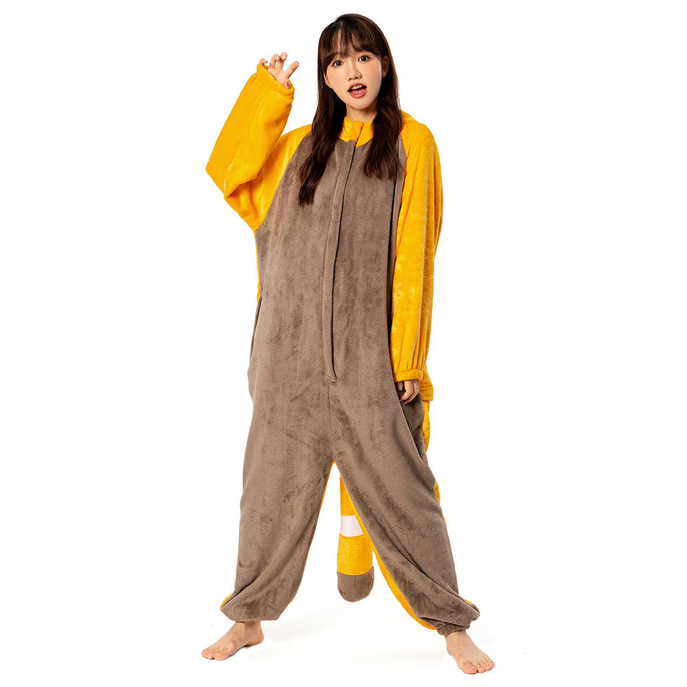 OLAOLA Red Panda Onesie Pajamas for Adults Unisex Plush Animal One-Piece Sleepwear Warm Cozy Costume Home Loungewear