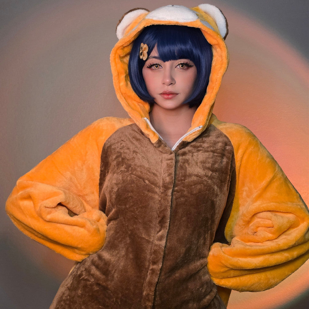 OLAOLA Red Panda Onesie Pajamas for Adults Unisex Plush Animal One-Piece Sleepwear Warm Cozy Costume Home Loungewear