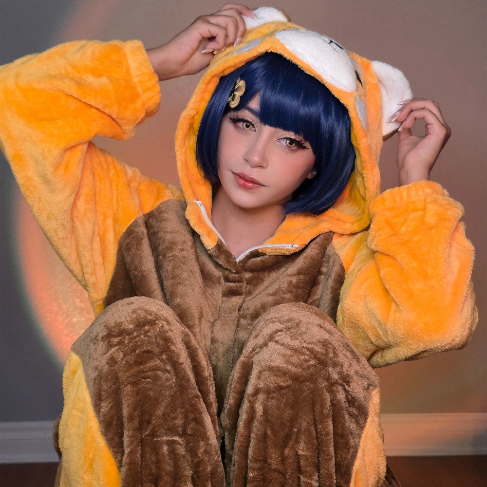 OLAOLA Red Panda Onesie Pajamas for Adults Unisex Plush Animal One-Piece Sleepwear Warm Cozy Costume Home Loungewear