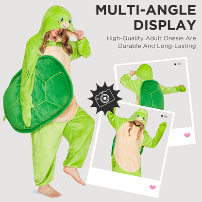 OLAOLA Sea Turtle Pajamas Animals Onesie Plush Warm Home One Piece For Adult Unisex Halloween Costume