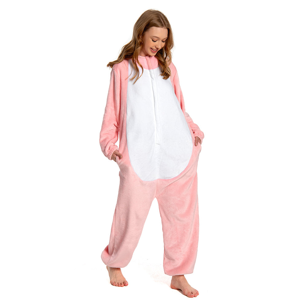 OLAOLA Unisex Adult Pink Axolotl Animal Onesie Plush Soft Flannel Warm Home Pajamas One-Piece Sleepwear
