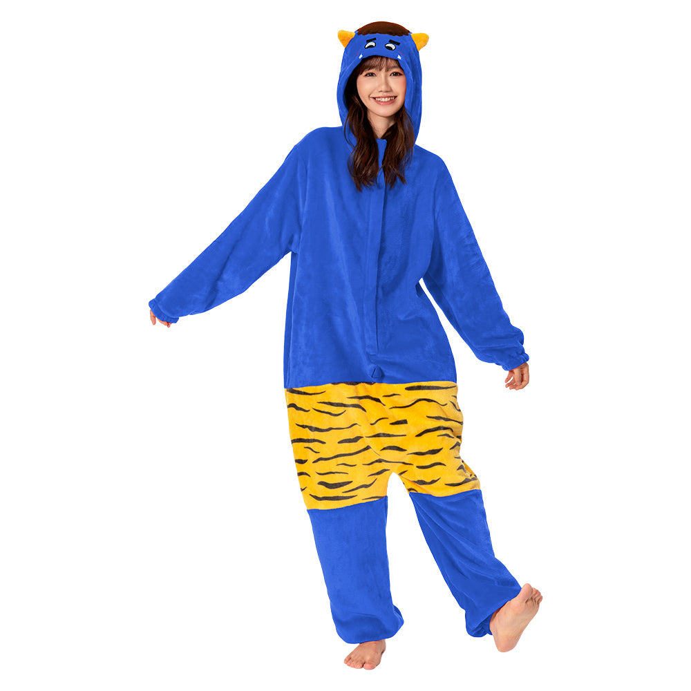 OLAOLA Unisex Adult Plush Blue Ogre Festival Onesie Pajamas Warm Home One-Piece Sleepwear