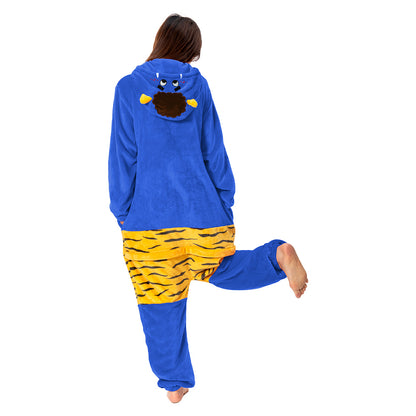 OLAOLA Unisex Adult Plush Blue Ogre Festival Onesie Pajamas Warm Home One-Piece Sleepwear