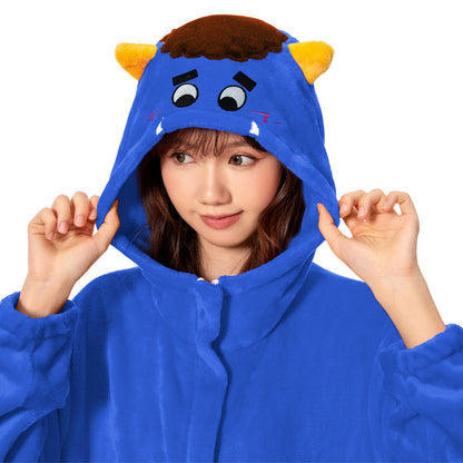 OLAOLA Unisex Adult Plush Blue Ogre Festival Onesie Pajamas Warm Home One-Piece Sleepwear