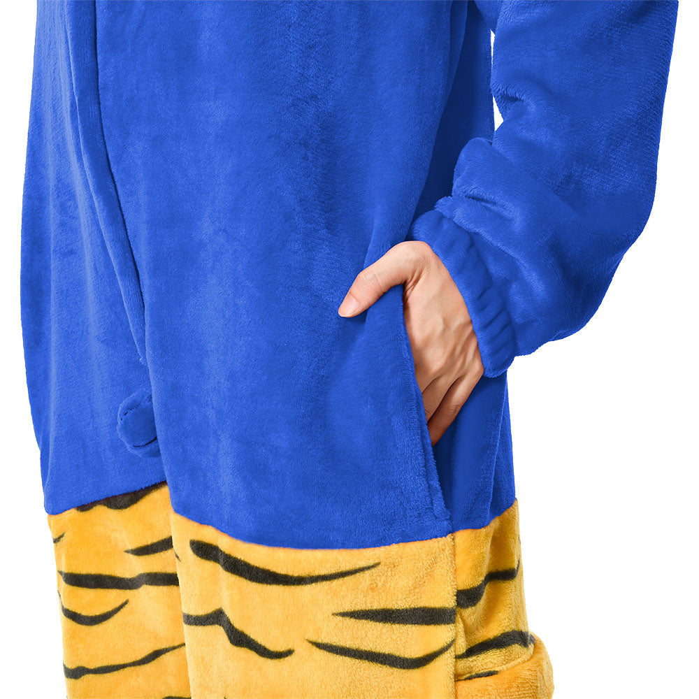 OLAOLA Unisex Adult Plush Blue Ogre Festival Onesie Pajamas Warm Home One-Piece Sleepwear