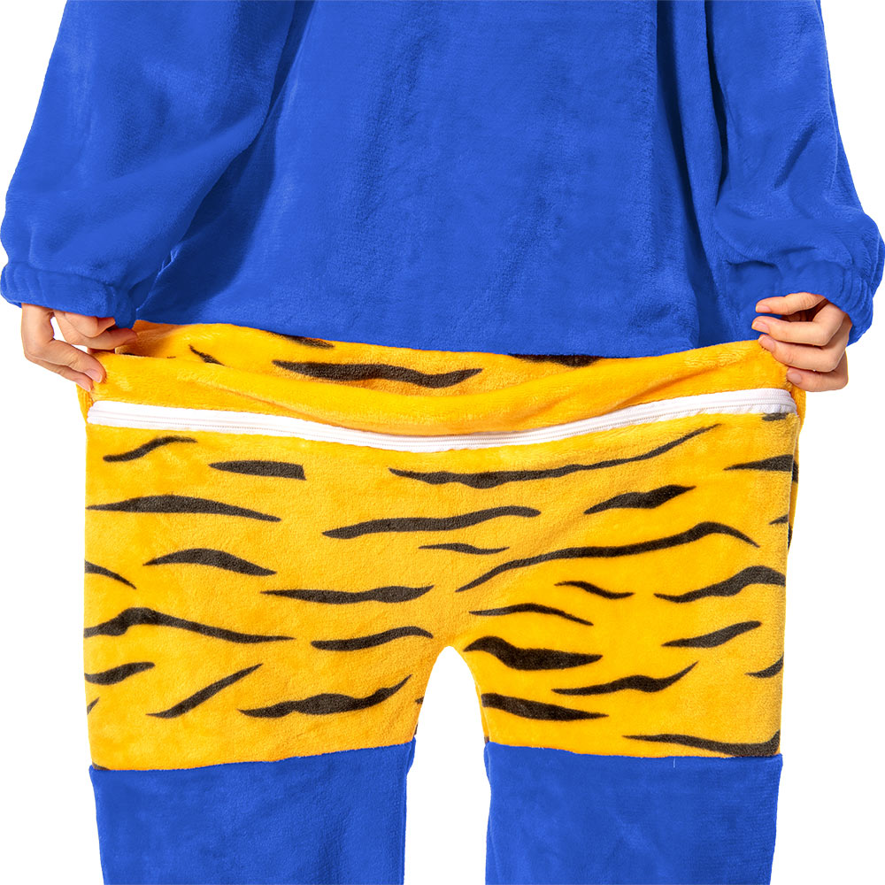 OLAOLA Unisex Adult Plush Blue Ogre Festival Onesie Pajamas Warm Home One-Piece Sleepwear