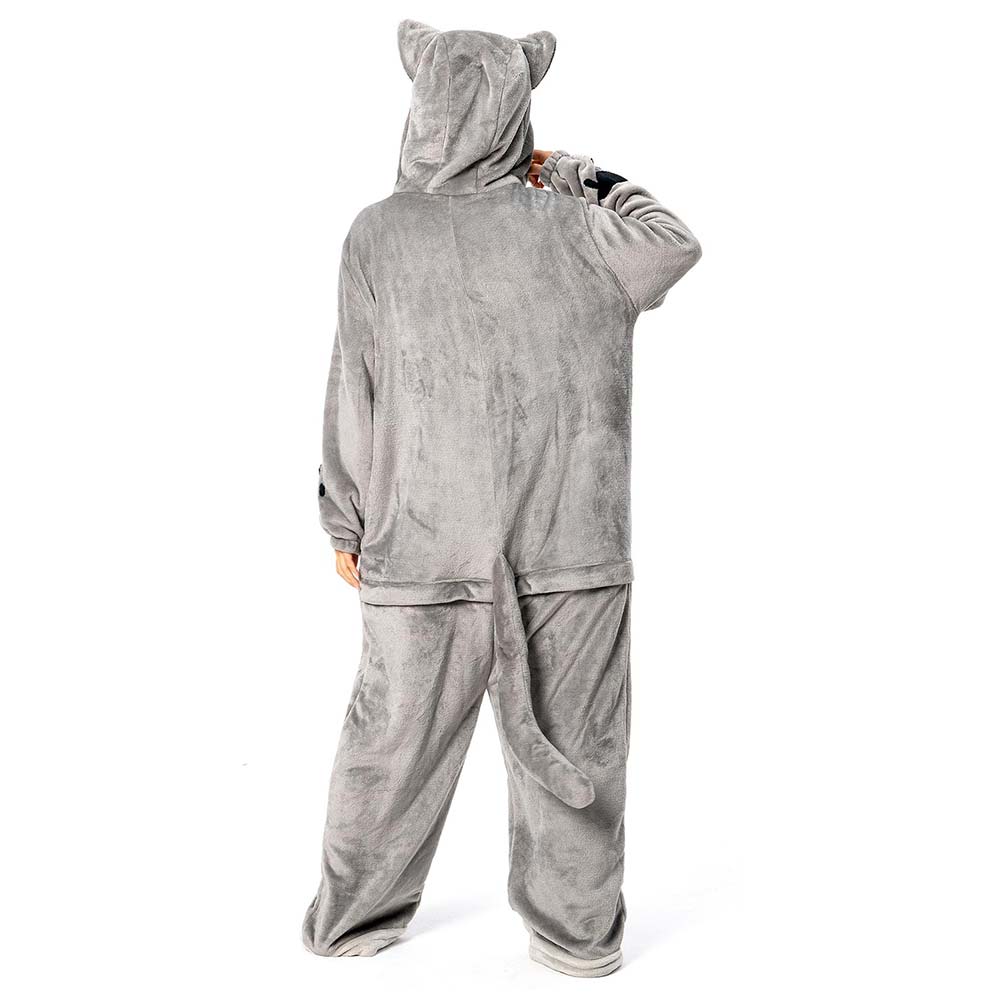 OLAOLA Unisex Adult Plush Cat Animals Onesie Pajamas Warm Home One-Piece Sleepwear