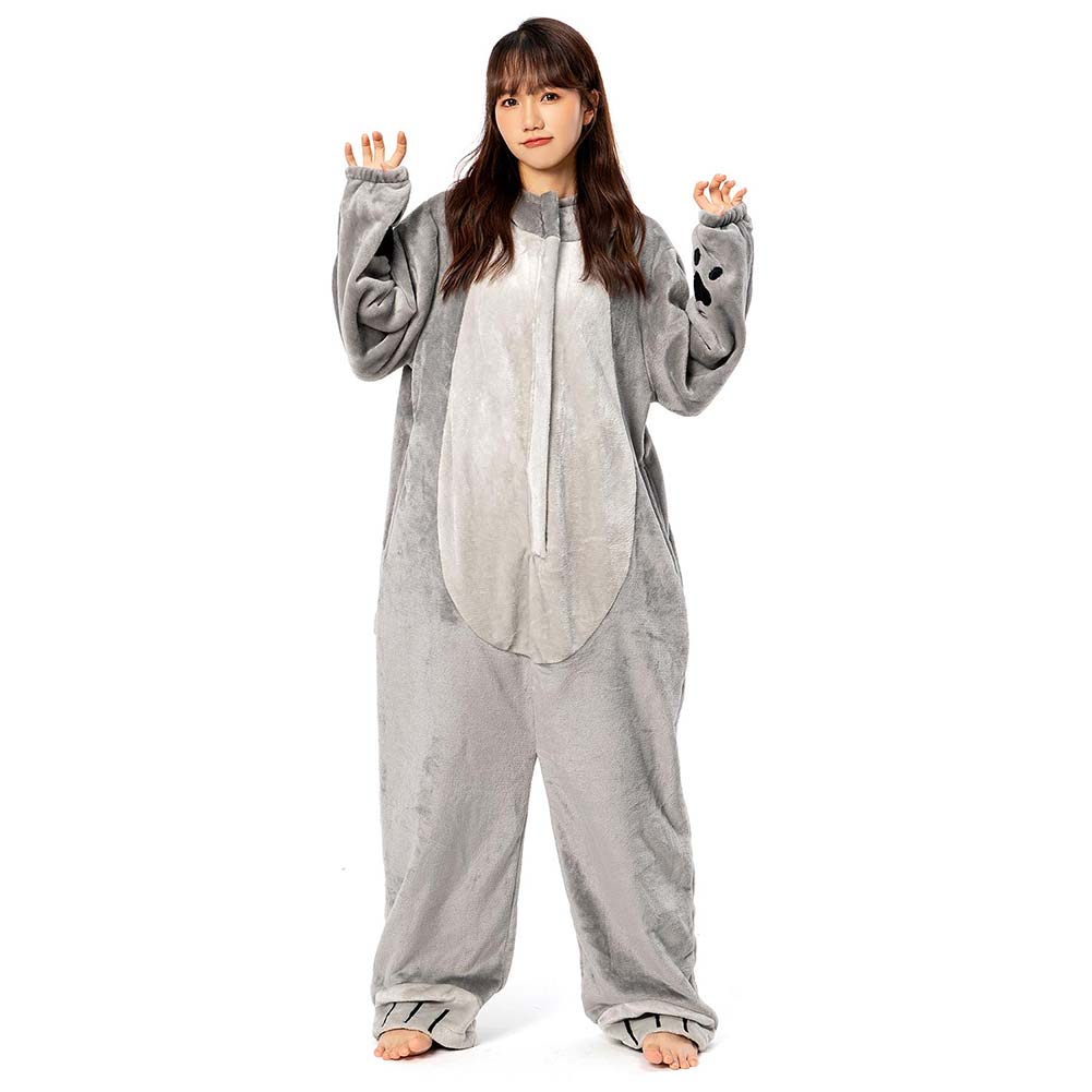 OLAOLA Unisex Adult Plush Cat Animals Onesie Pajamas Warm Home One-Piece Sleepwear