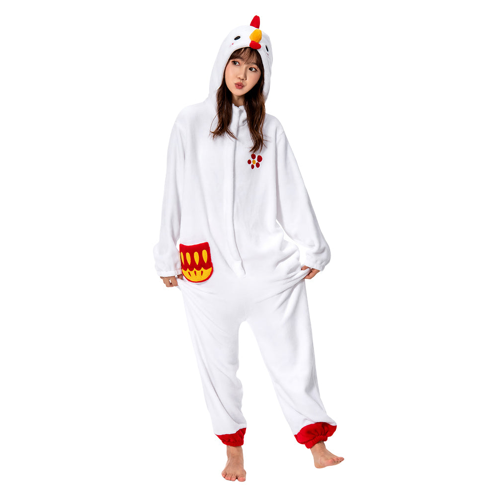 OLAOLA Unisex Adult Plush Chick Animals Onesie Pajamas Warm Home One-Piece Sleepwear