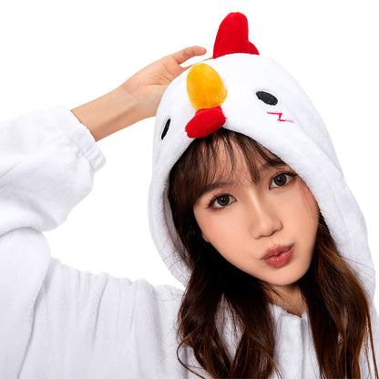 OLAOLA Unisex Adult Plush Chick Animals Onesie Pajamas Warm Home One-Piece Sleepwear