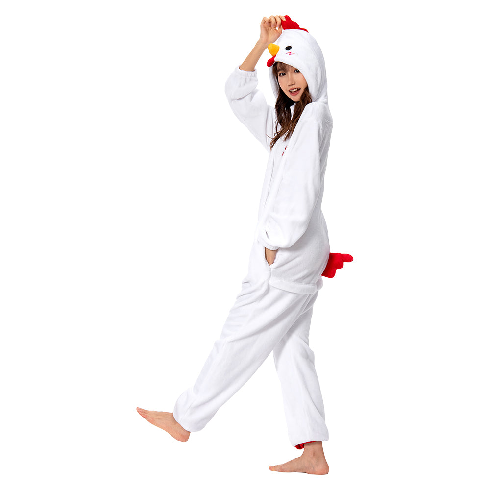 OLAOLA Unisex Adult Plush Chick Animals Onesie Pajamas Warm Home One-Piece Sleepwear
