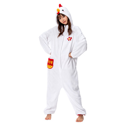 OLAOLA Unisex Adult Plush Chick Animals Onesie Pajamas Warm Home One-Piece Sleepwear
