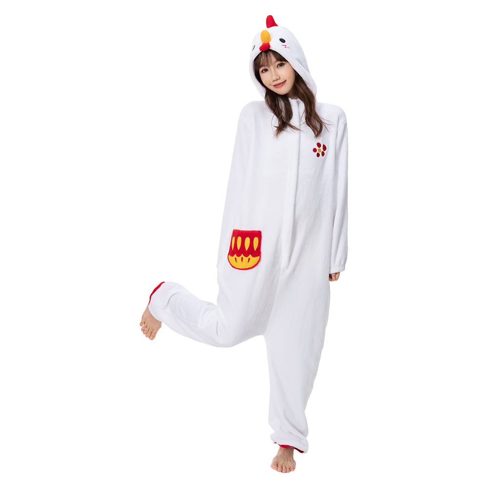 OLAOLA Unisex Adult Plush Chick Animals Onesie Pajamas Warm Home One-Piece Sleepwear