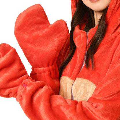 OLAOLA Unisex Adult Plush Crayfish Animals Onesie Pajamas Warm Home One-Piece Sleepwear