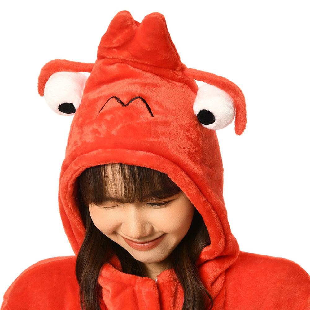 OLAOLA Unisex Adult Plush Crayfish Animals Onesie Pajamas Warm Home One-Piece Sleepwear