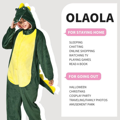 OLAOLA Unisex Adult Plush Crocodile Animals Onesie Pajamas Warm Home One-Piece Sleepwear