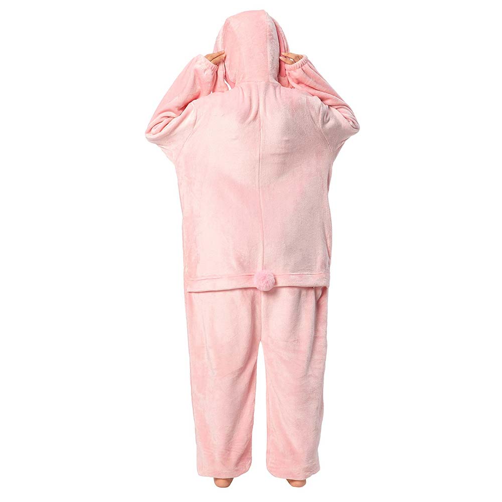 OLAOLA Unisex Adult Plush Easter Bunny Animals Onesie Pajamas Warm Home One-Piece Sleepwear Rabbit Homewear