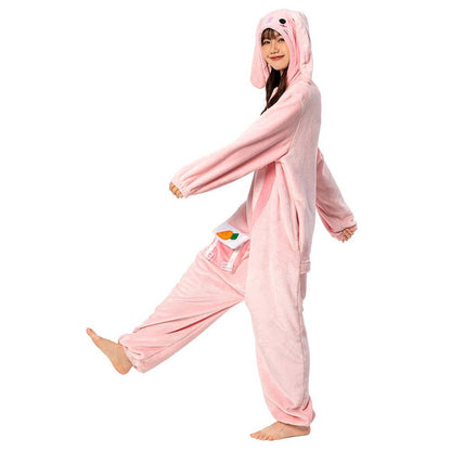 OLAOLA Unisex Adult Plush Easter Bunny Animals Onesie Pajamas Warm Home One-Piece Sleepwear Rabbit Homewear
