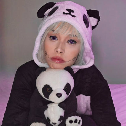 OLAOLA Unisex Adult Plush Giant Panda Animals Onesie Pajamas Warm Home One-Piece Sleepwear