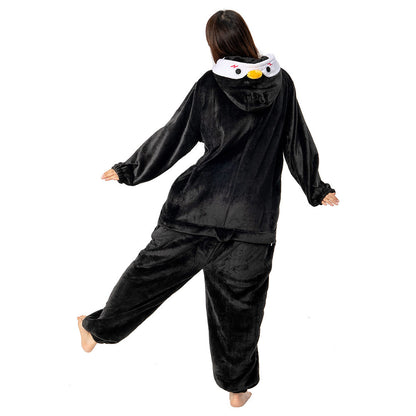 OLAOLA Unisex Adult Plush Penguin Animals Onesie Pajamas Warm Home One-Piece Sleepwear