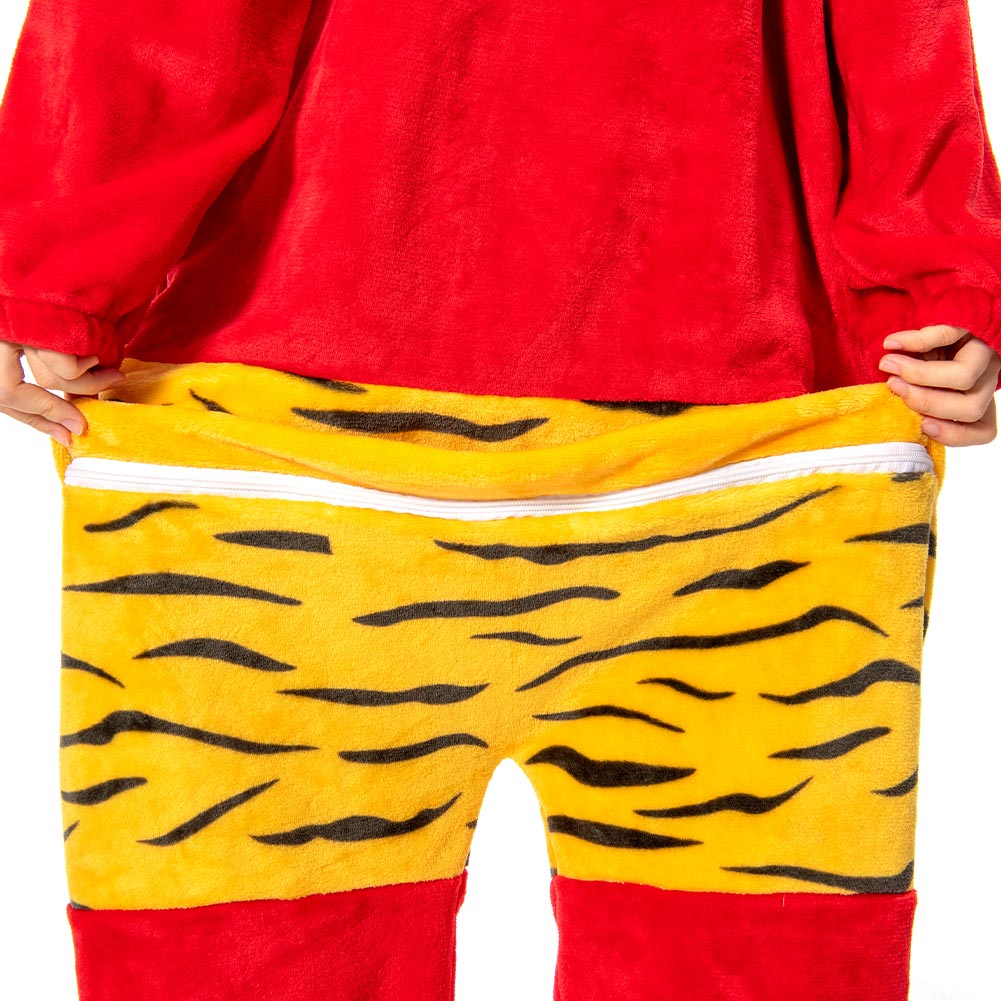 OLAOLA Unisex Adult Plush Red Ogre Festival Onesie Pajamas Warm Home One-Piece Sleepwear