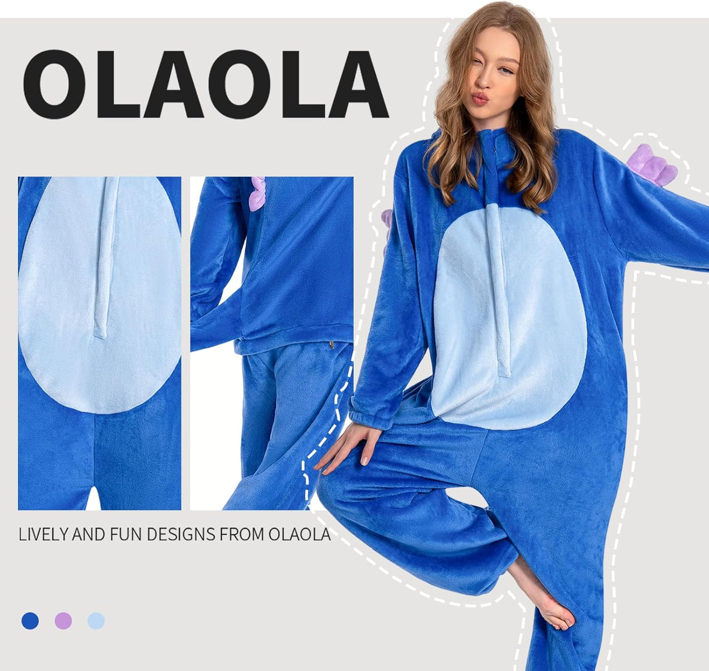 OLAOLA Unisex Adult Plush Seahorses Animals Onesie Pajamas Warm Home One-Piece Sleepwear