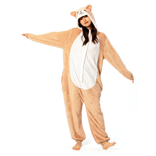 OLAOLA Unisex Adult Plush Shiba Inu Animals Onesie Pajamas Warm Home One-Piece Sleepwear